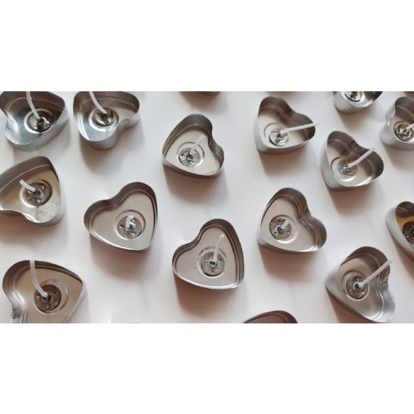 Szív alakú aluminium teamécses (10 db) 