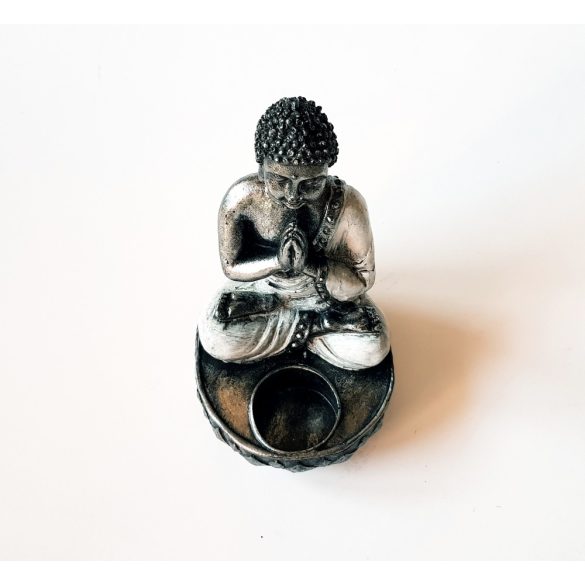 Seated Buddha Candle Holder (white)