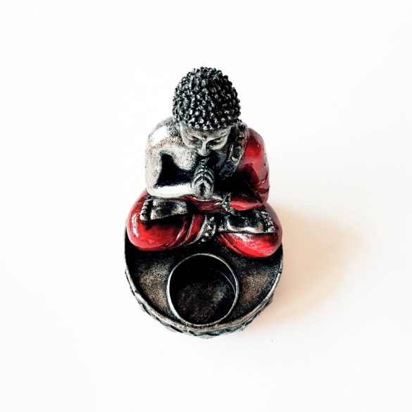 Ülő Buddha Gyertyatartó (piros)